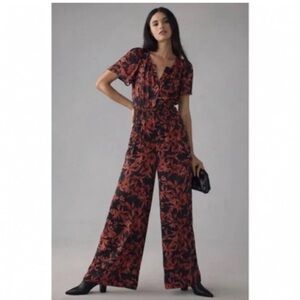 Floral Black and Red Jumpsuit